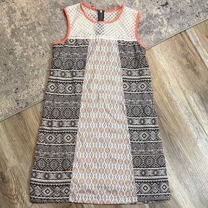 Xhilaration Geometric Dress - Black, White, and Orange 🎄